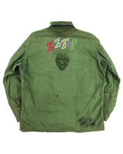 Load image into Gallery viewer, 1940’s ZZ Top</br>Hand Embroidered</br>Military Fatigue Jacket