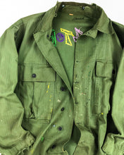 Load image into Gallery viewer, 1940’s ZZ Top</br>Hand Embroidered</br>Military Fatigue Jacket