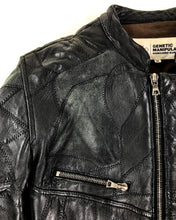Load image into Gallery viewer, 90’s GENETIC MANIPULATION Patchwork Sheepskin Leather Jacket (M)