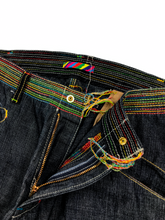 Load image into Gallery viewer, IS-NESS Rainbow Stitched Futuristic Jeans (2000ās)(28-31.5)