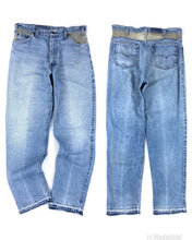 Load image into Gallery viewer, Levi’s “Reworked” Silver Tab Jeans (1990’s)
