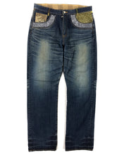 Load image into Gallery viewer, SWAGGER Rhinestone Patchwork Denim (Early 00’s)(32-34)