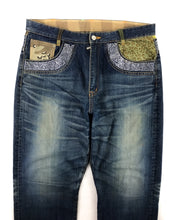 Load image into Gallery viewer, SWAGGER Rhinestone Patchwork Denim (Early 00’s)(32-34)