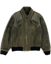 Load image into Gallery viewer, MARITHÉ + FRANÇOIS GIRBAUD Distressed Denim Bomber Jacket (90’s)