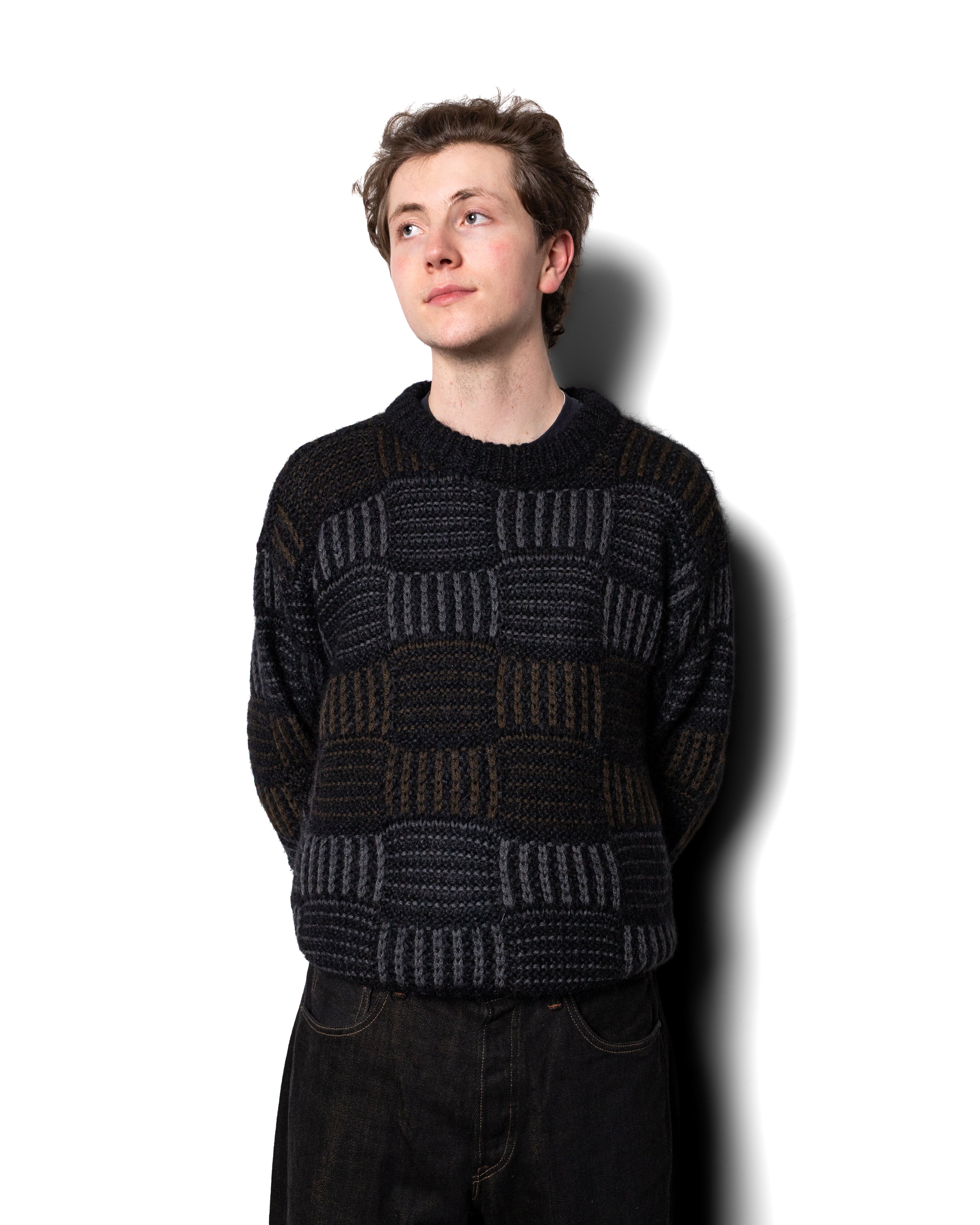 80’s Wool Basketweave Knit Sweater (M-L)