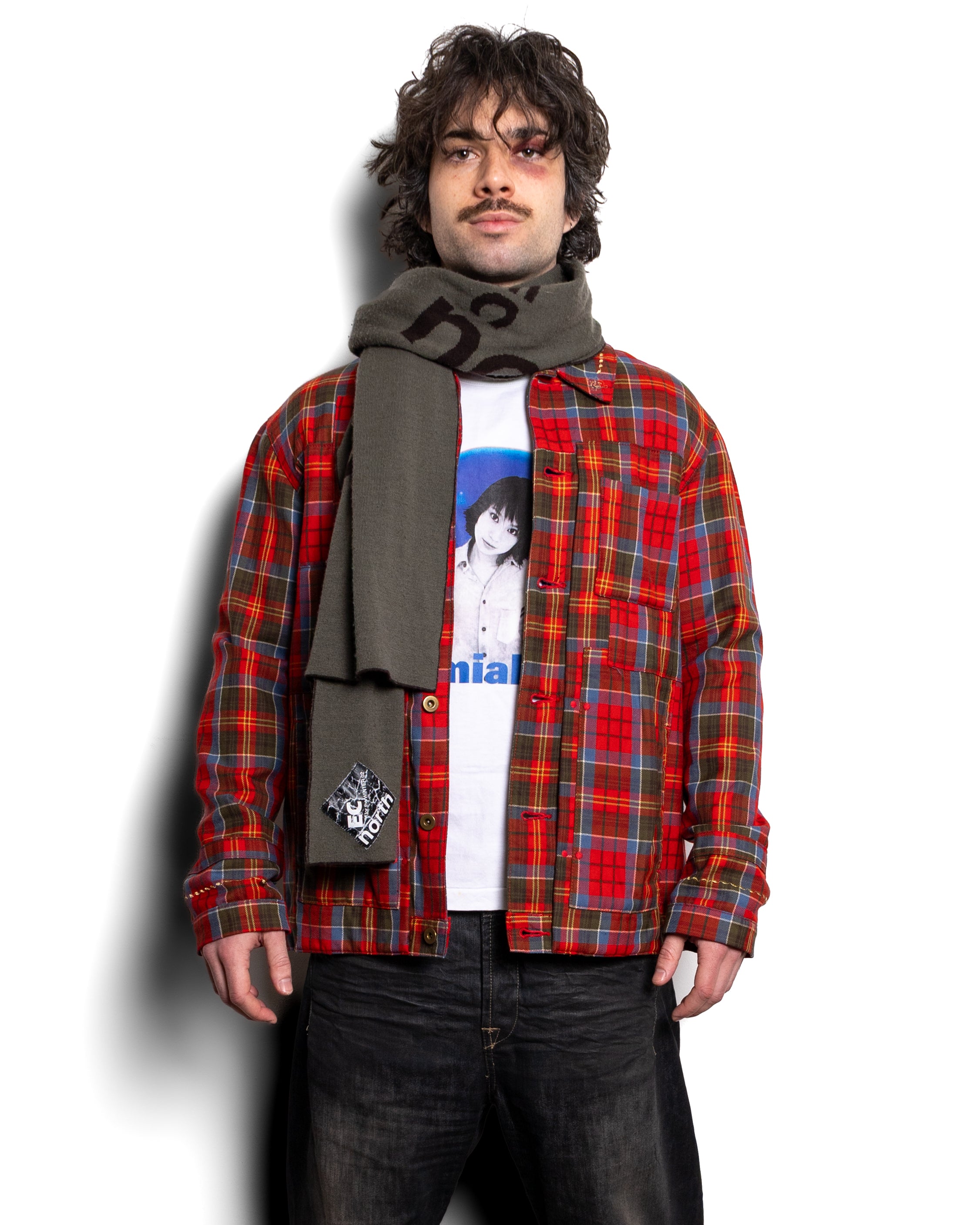 AW2004 Embroidered Patchwork Plaid Jacket (M-L)