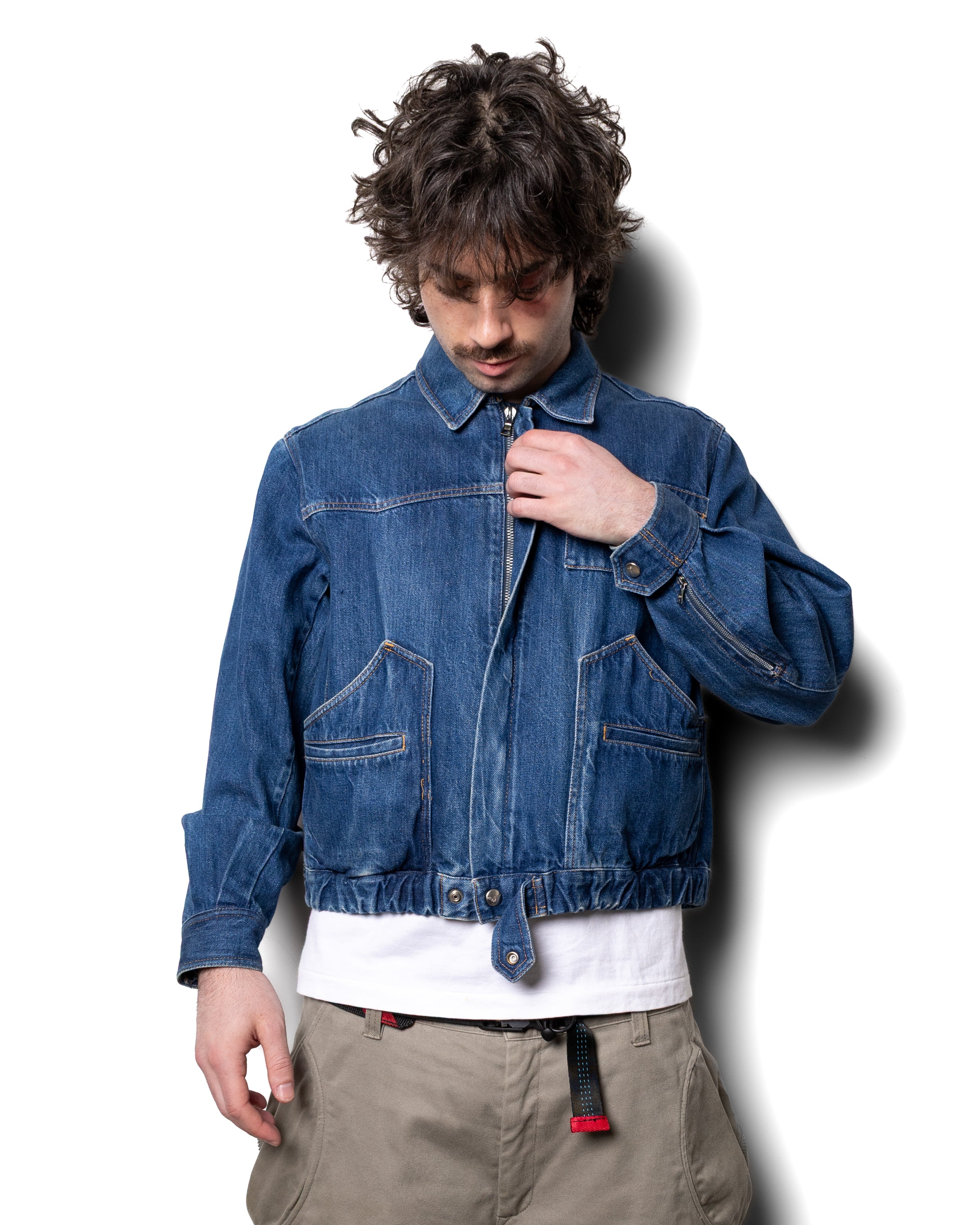 90's Multi-Pocket Denim Jacket (S-M)