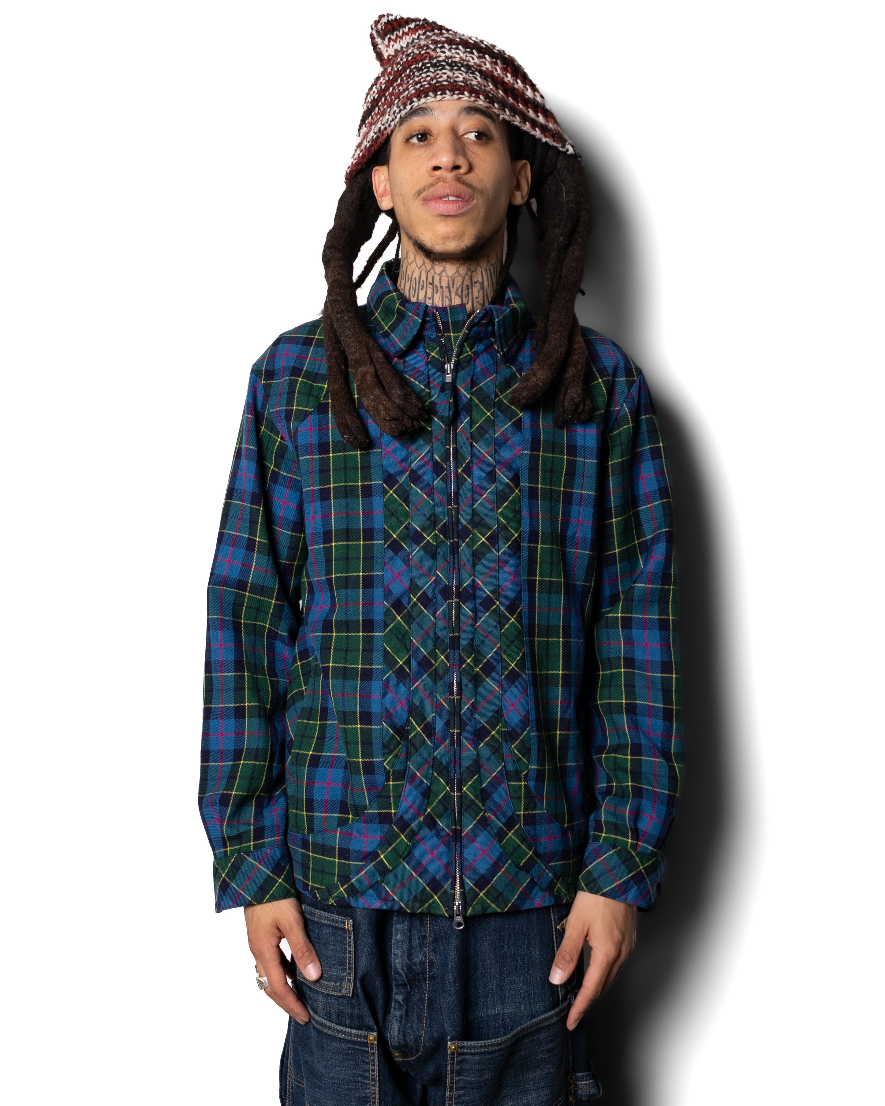 AW2004 Cut & Sewn Wool Plaid Jacket (L)