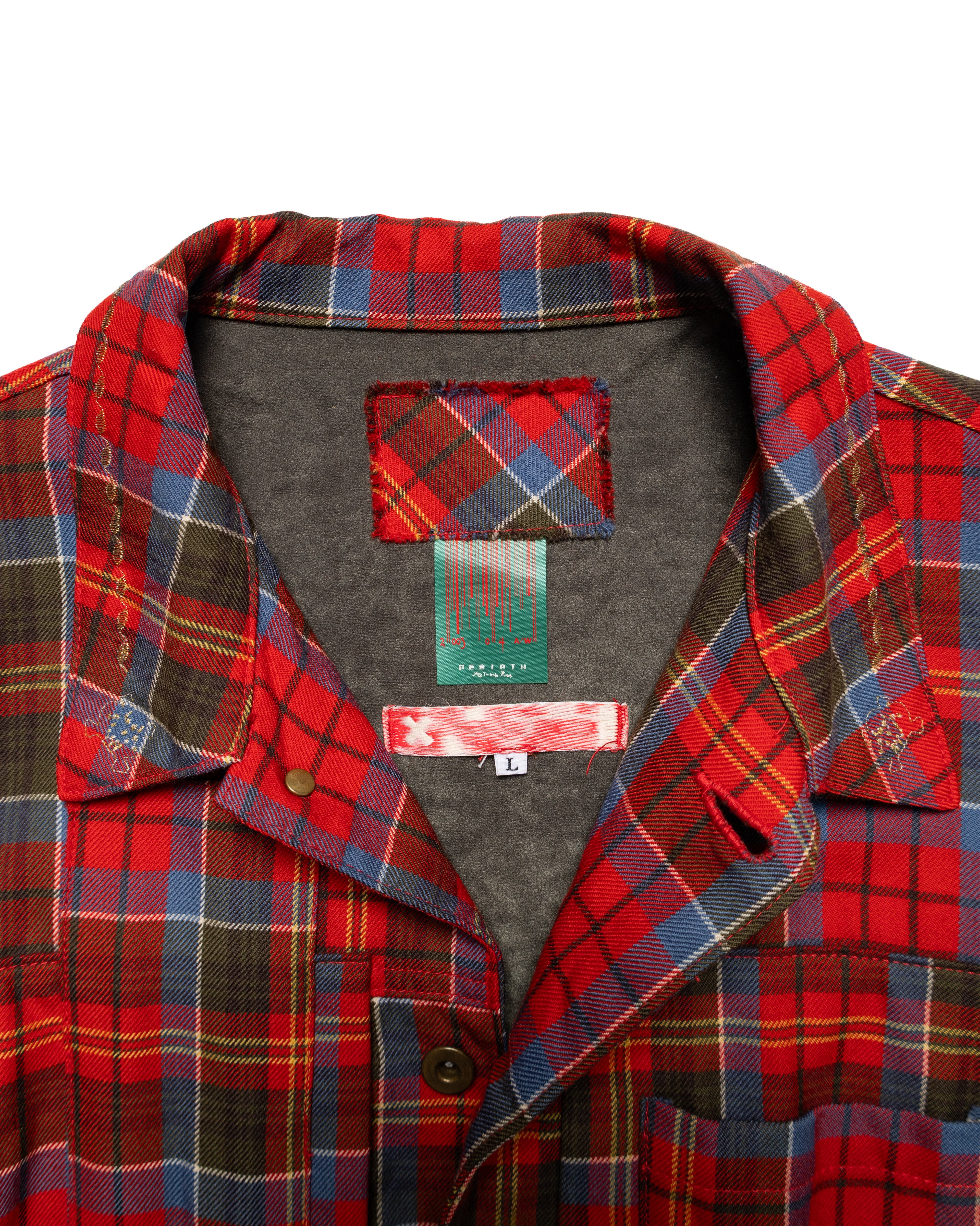 AW2004 Embroidered Patchwork Plaid Jacket (M-L)