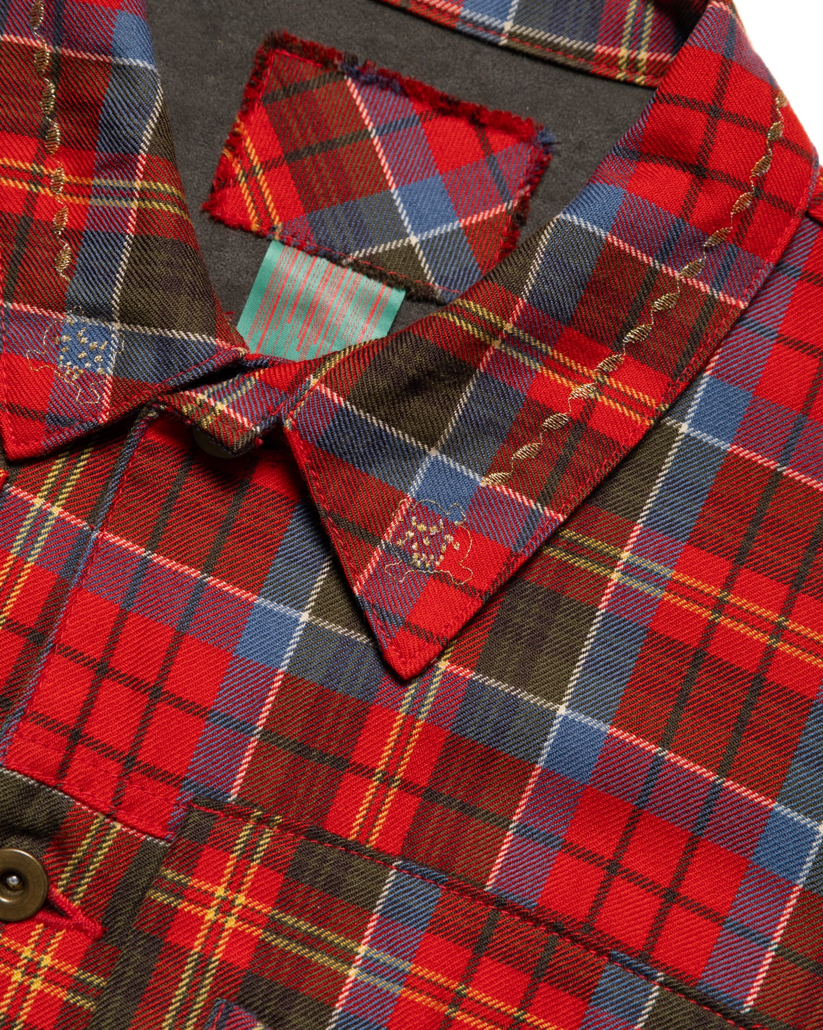 AW2004 Embroidered Patchwork Plaid Jacket (M-L)