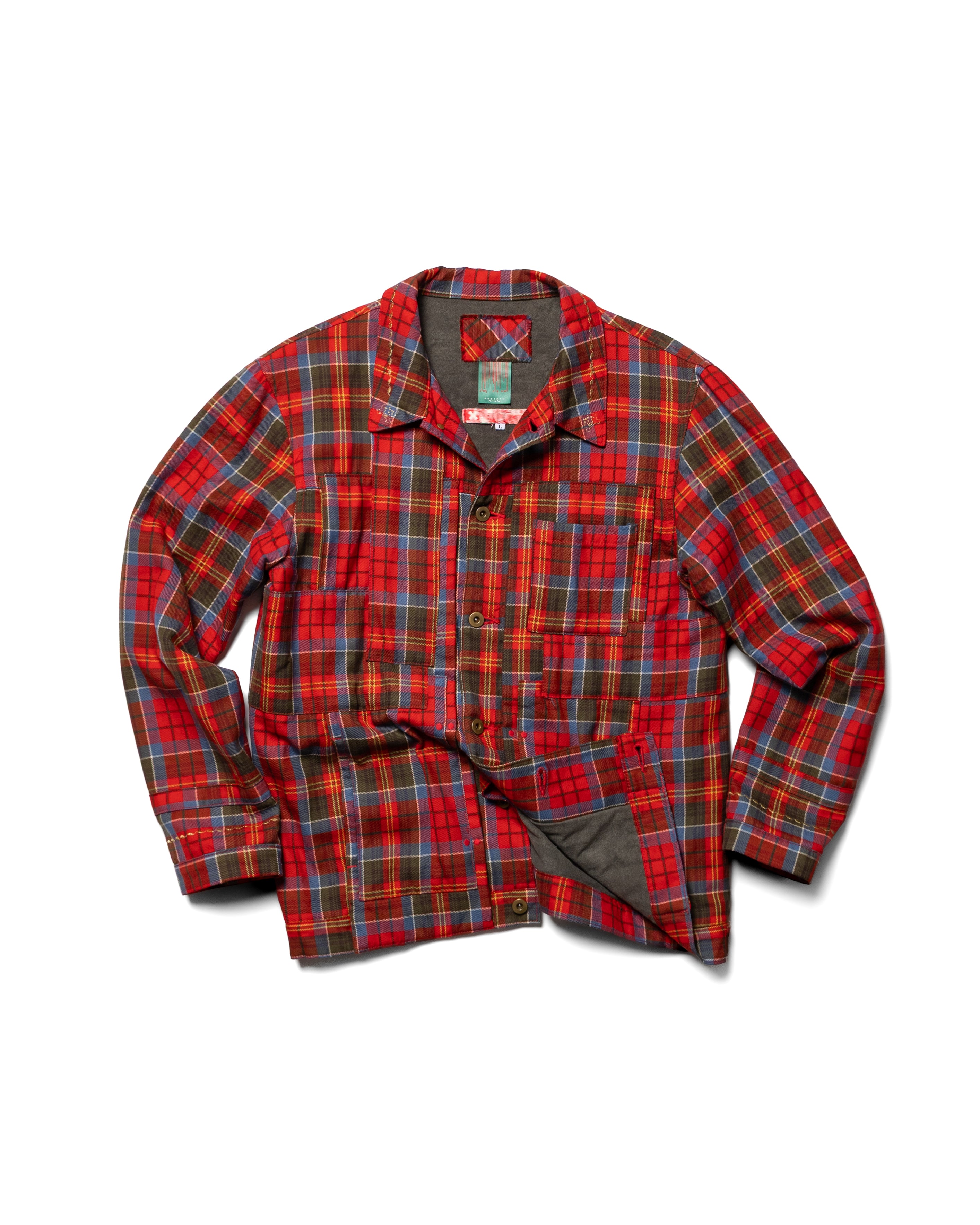 AW2004 Embroidered Patchwork Plaid Jacket (M-L)