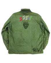 Load image into Gallery viewer, 1940’s ZZ Top&lt;/br&gt;Hand Embroidered&lt;/br&gt;Military Fatigue Jacket
