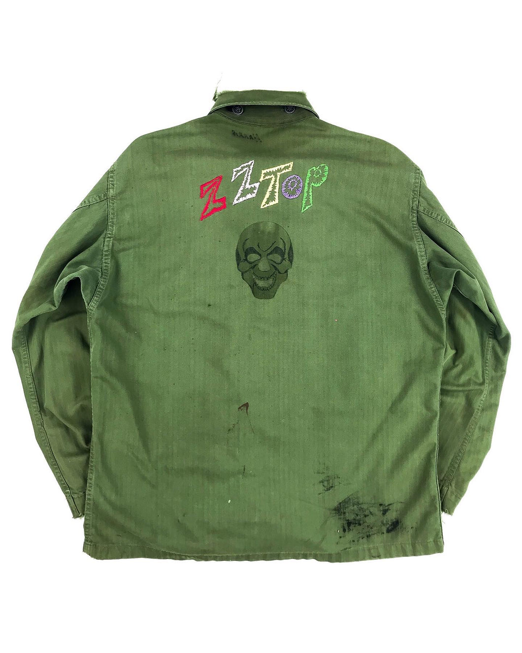 1940’s ZZ Top</br>Hand Embroidered</br>Military Fatigue Jacket