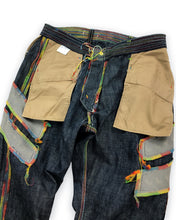 Load image into Gallery viewer, IS-NESS  Rainbow Stitched Futuristic Jeans (2000’s)(28-31.5)
