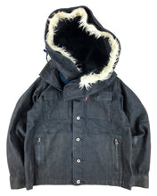 Load image into Gallery viewer, BRAITONE (AW2006) Waxed Selvedge Denim Jacket w/ Removable Oversized Hood (S-M)
